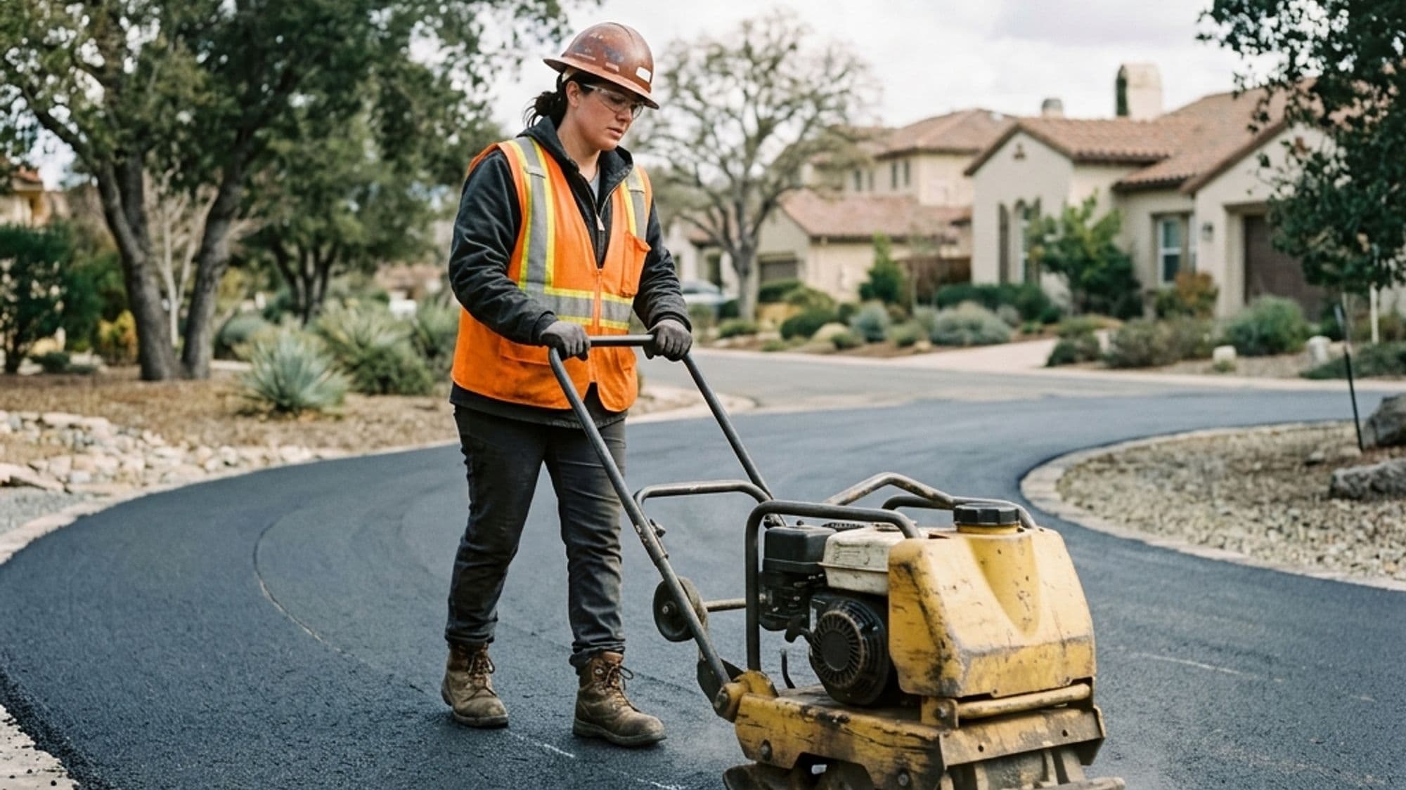 A licensed Earthwork and Paving contractor at work on a California project