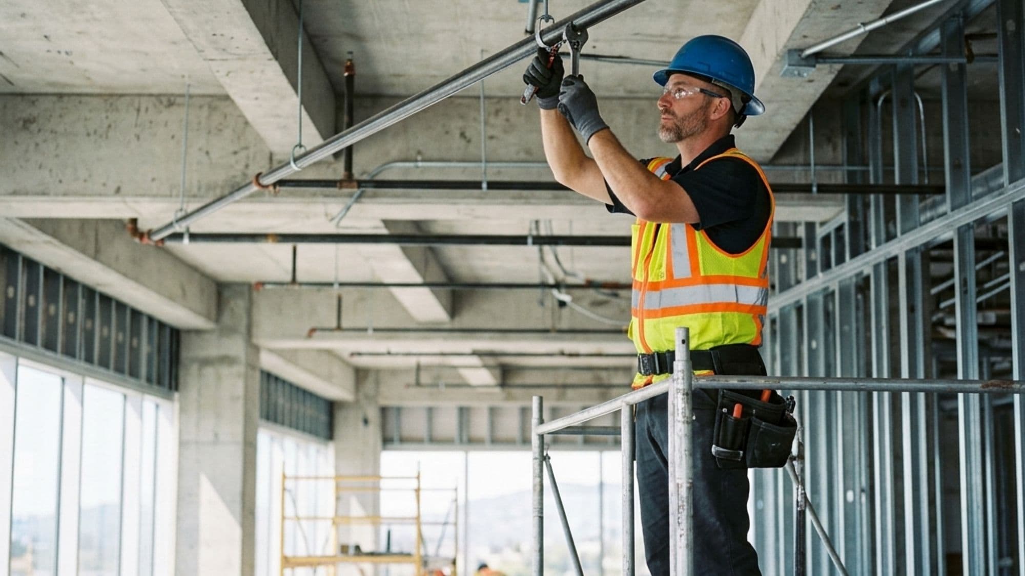 A licensed Fire Protection contractor at work on a California project