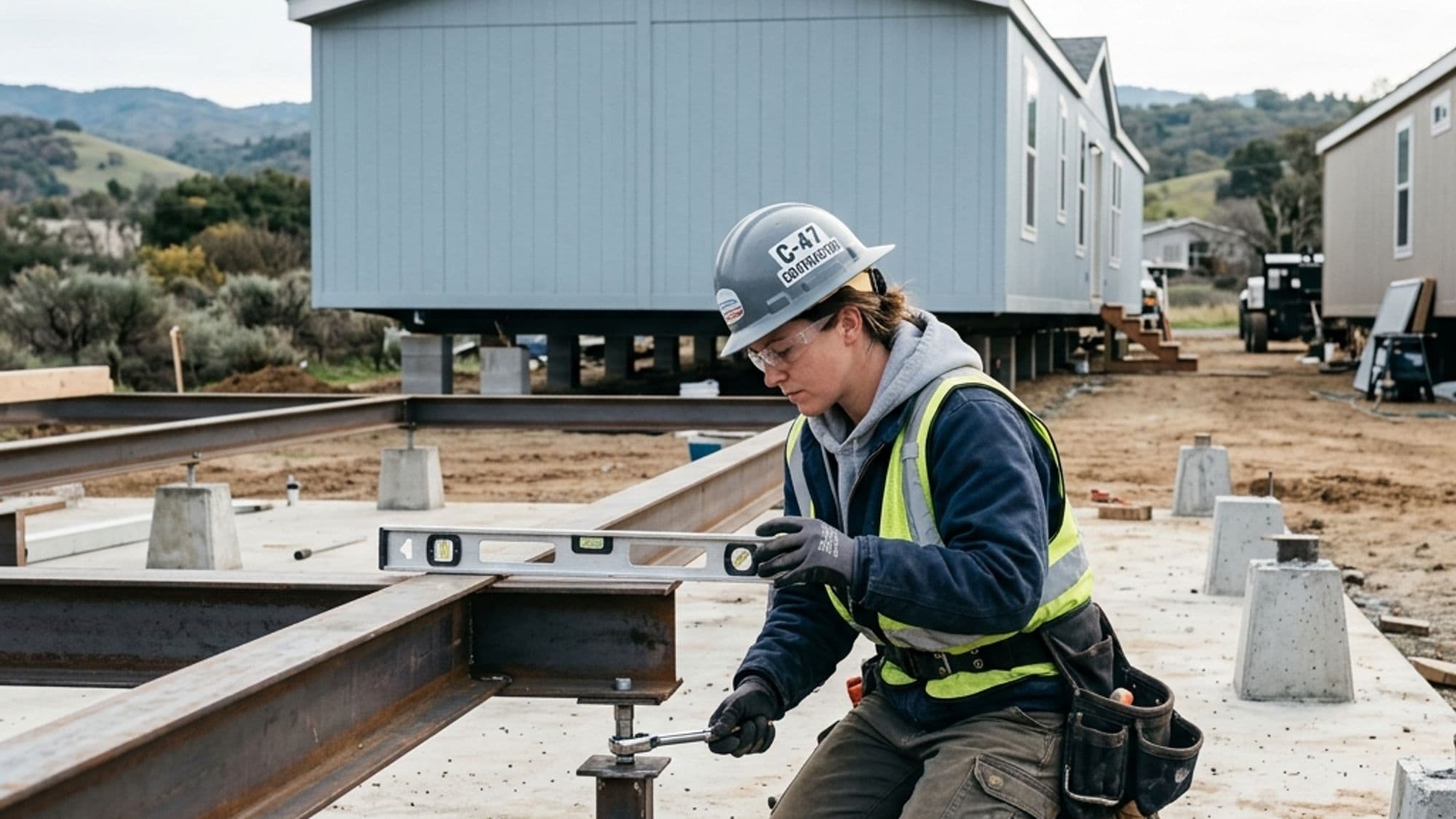 A licensed General Manufactured Housing contractor at work on a California project