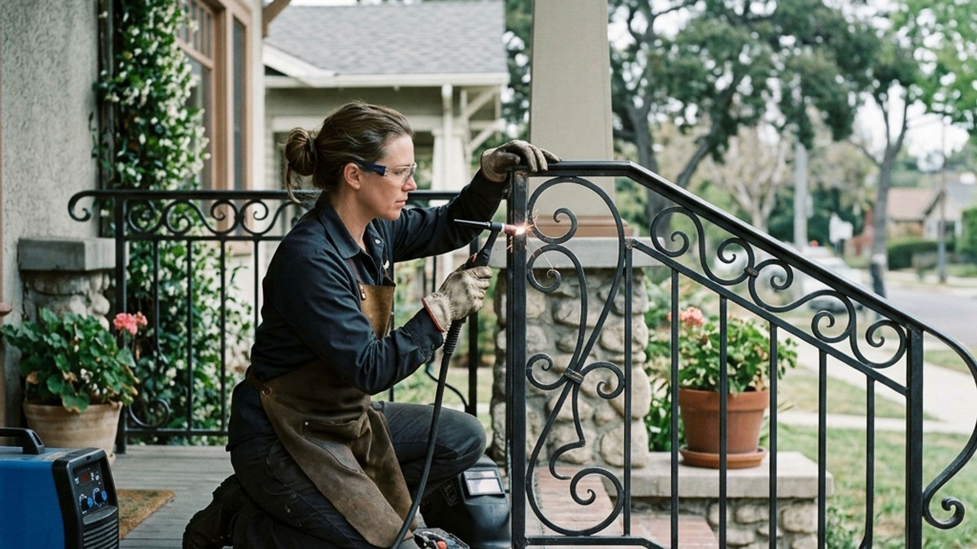A licensed Ornamental Metal contractor at work on a California project