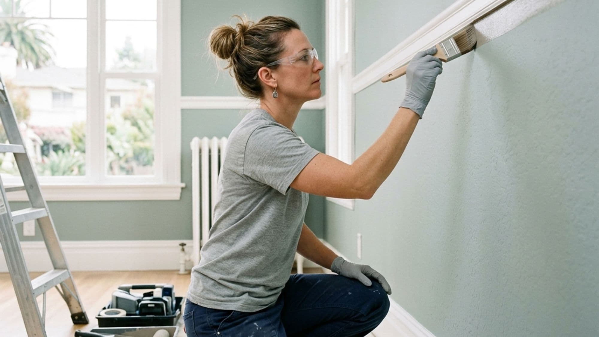 A licensed Painting and Decorating contractor at work on a California project