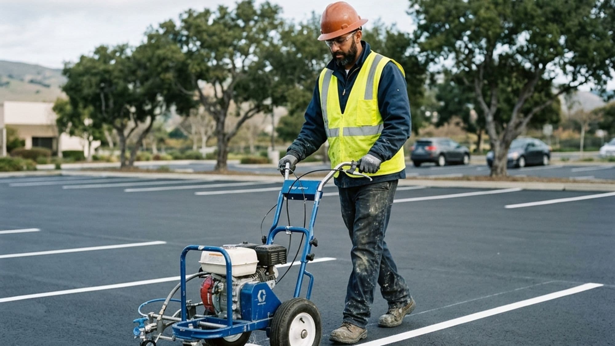 A licensed Parking and Highway Improvement contractor at work on a California project