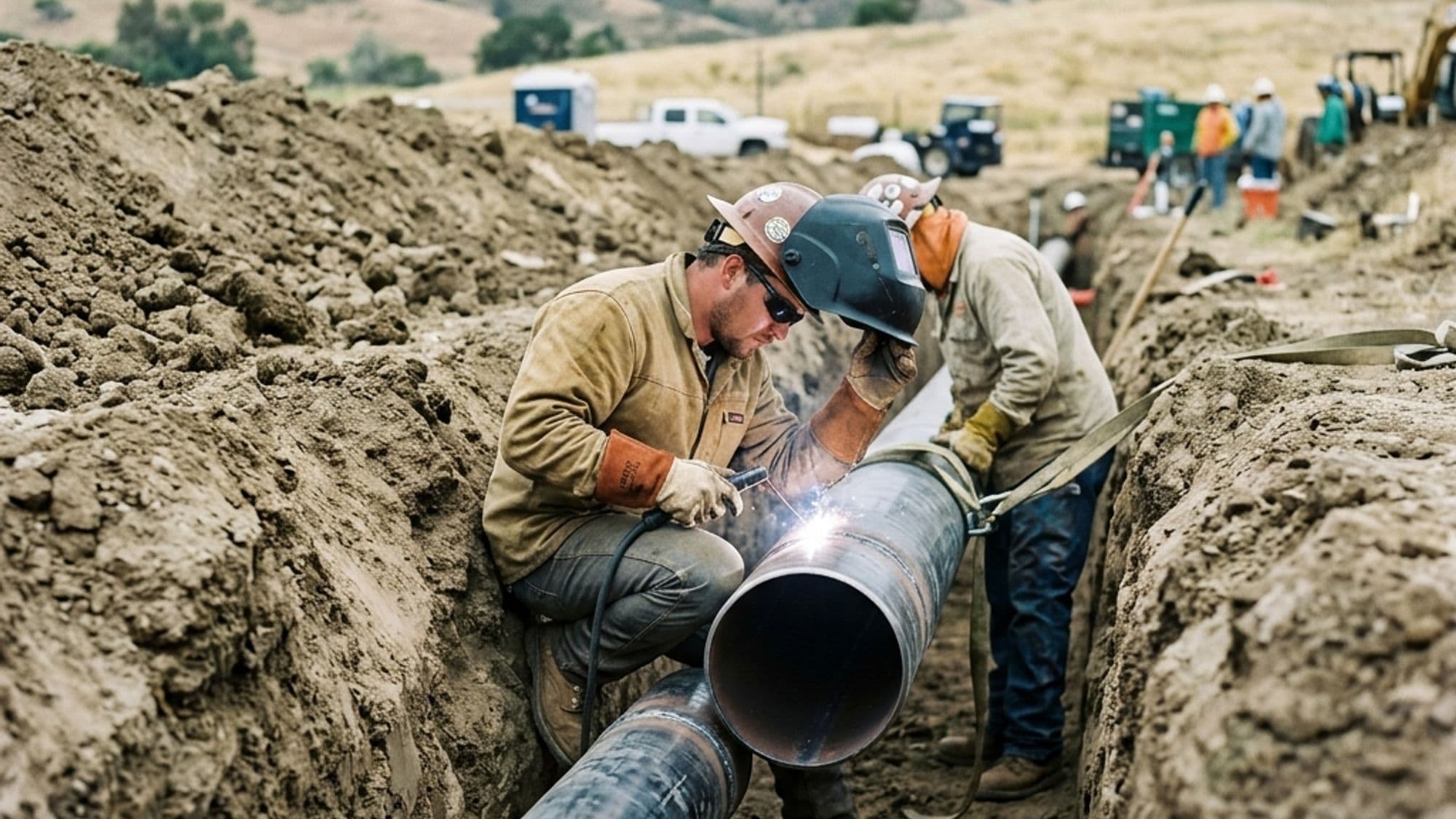 A licensed Pipeline contractor at work on a California project