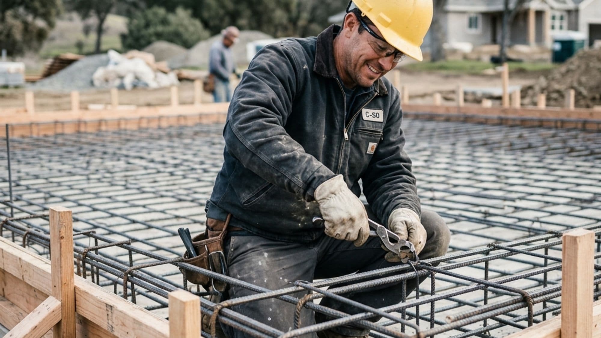 A licensed Reinforcing Steel contractor at work on a California project